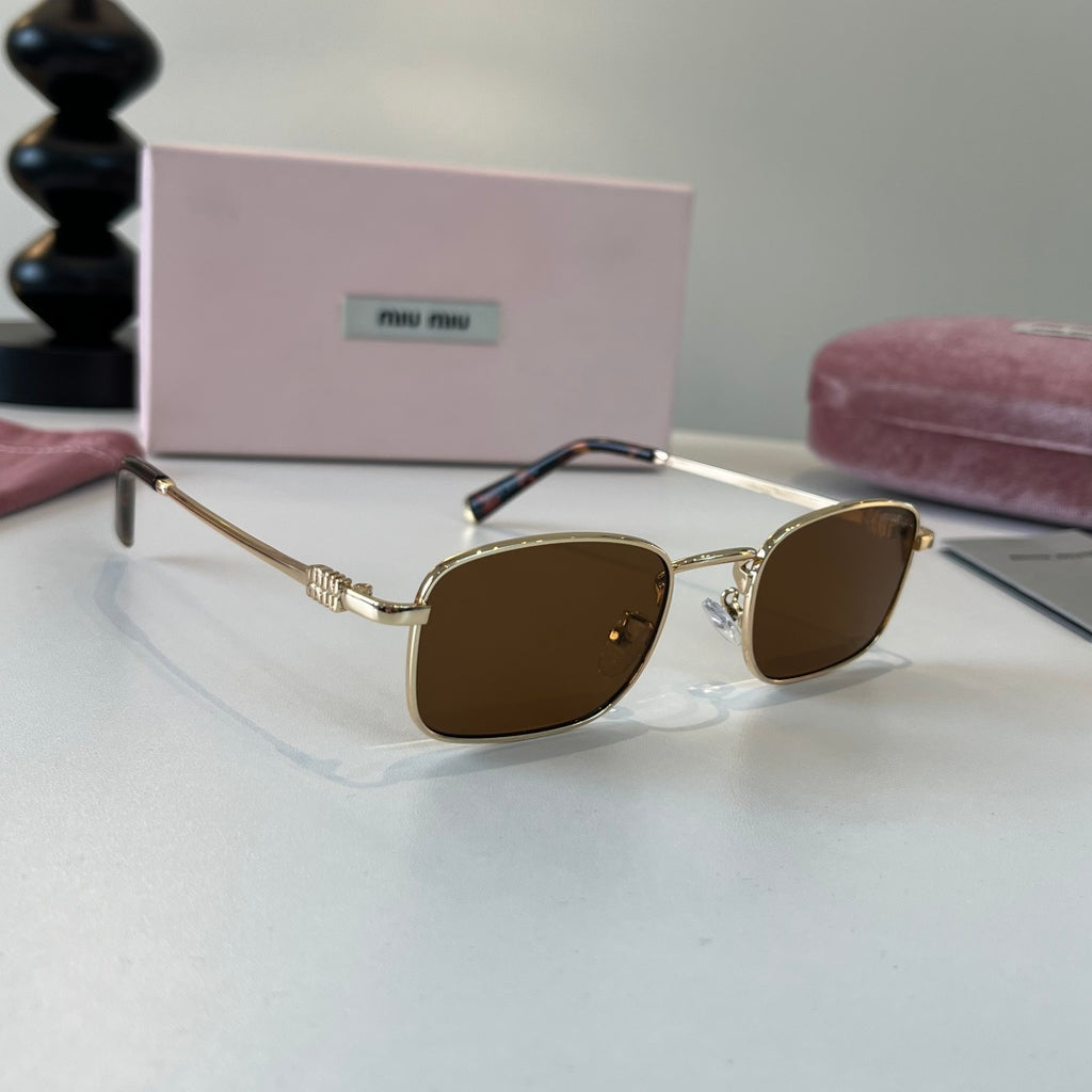 Miu Miu Metal Fashion Brown Lens Sunglasses for Men & Women - 399222