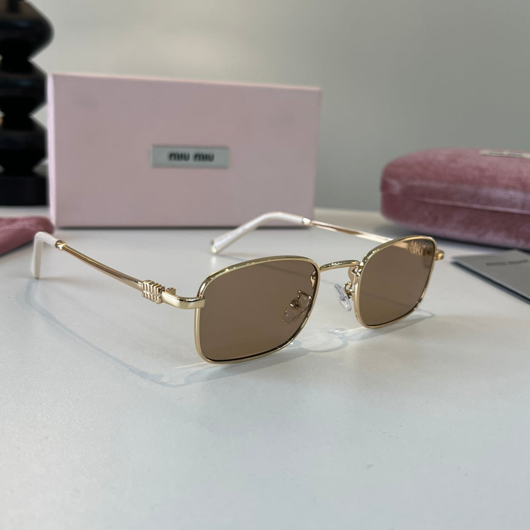Miu Miu Metal Fashion Brown Lens Sunglasses for Men & Women - 358714