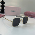 Miu Miu Metal Fashion Silver Lens Sunglasses for Men & Women