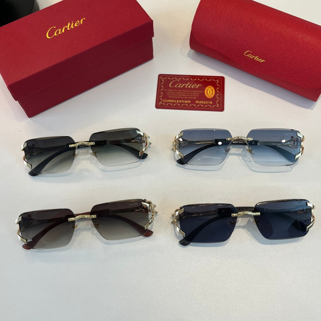 Cartier Lightweight Metal Rimless Silver Lens Sunglasses for Men & Wo - 358548 - detail image 11