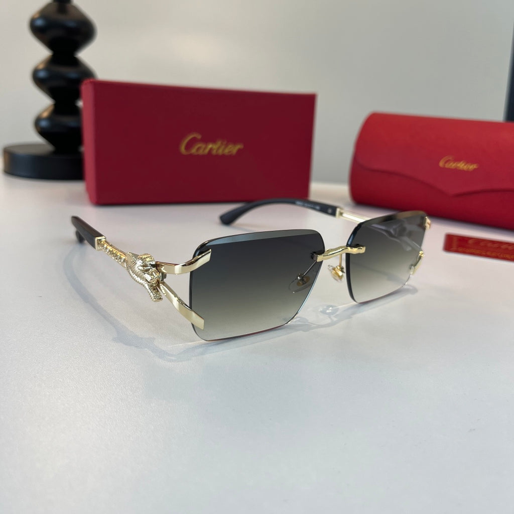 Cartier Lightweight Metal Rimless Silver Lens Sunglasses for Men & Wo - 487380