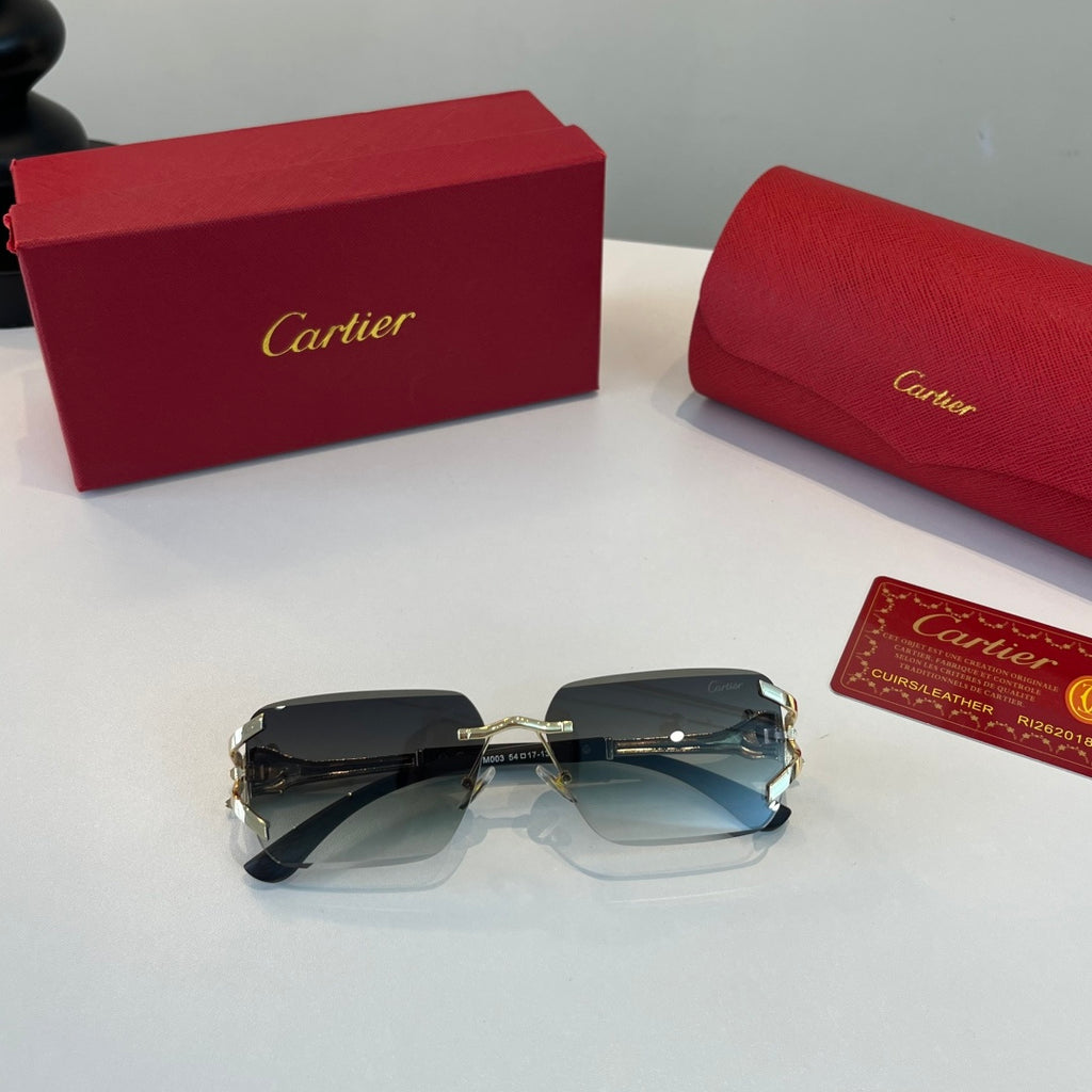 Cartier Lightweight Metal Rimless Silver Lens Sunglasses for Men & Wo - 358545 - detail image 4