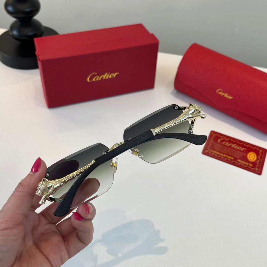 Cartier Lightweight Metal Rimless Silver Lens Sunglasses for Men & Wo - 358545 - detail image 7