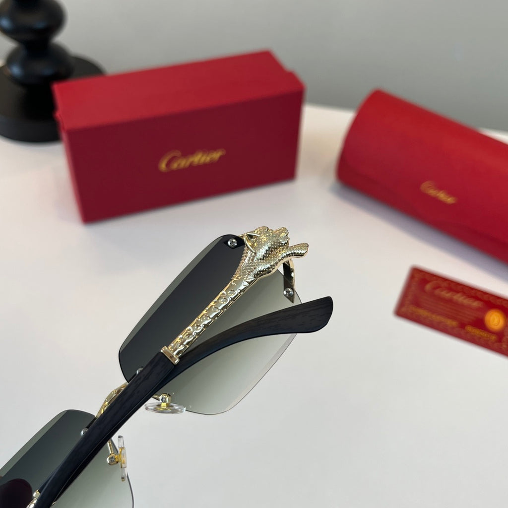 Cartier Lightweight Metal Rimless Silver Lens Sunglasses for Men & Wo - 415903 - detail image 6