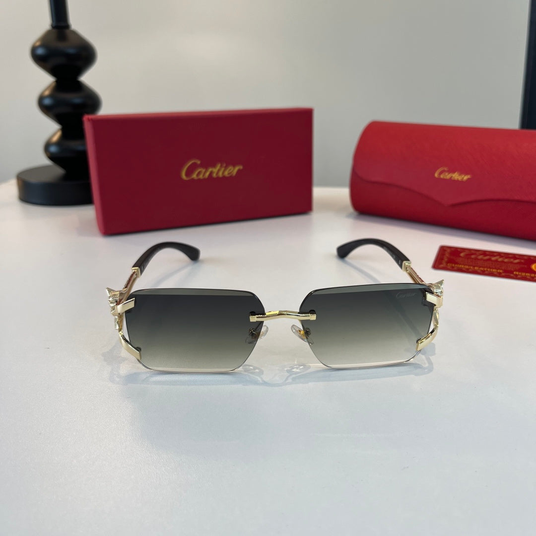 Cartier Lightweight Metal Rimless Silver Lens Sunglasses for Men & Wo - 358545 - detail image 2