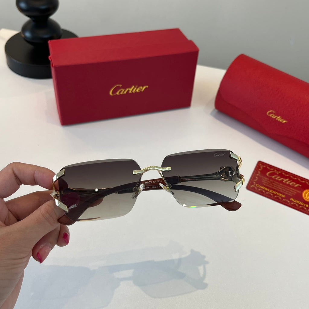 Cartier Lightweight Metal Rimless Silver Lens Sunglasses for Men & Wo - 449540 - detail image 6