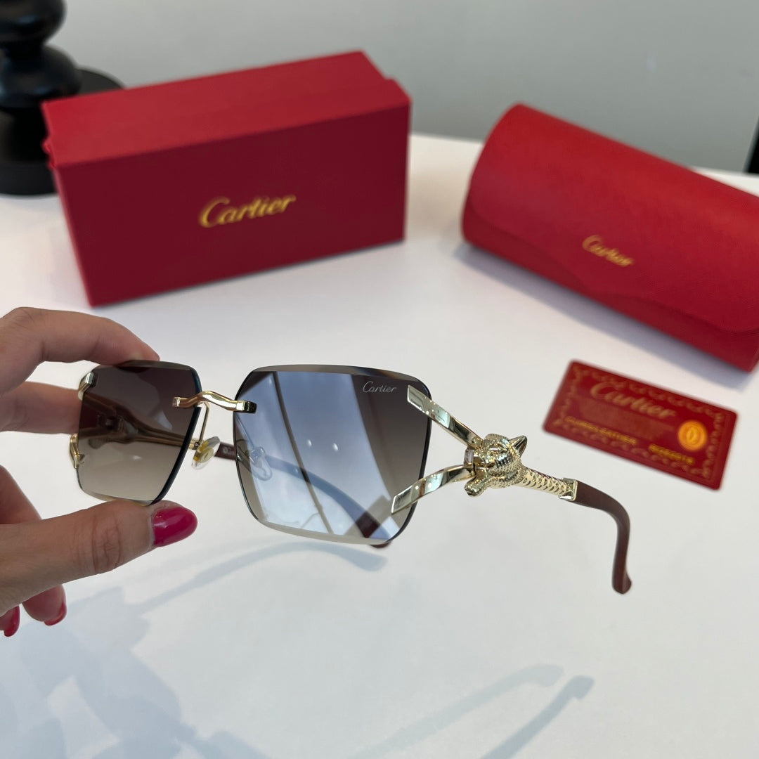 Cartier Lightweight Metal Rimless Silver Lens Sunglasses for Men & Wo - 415904 - detail image 4