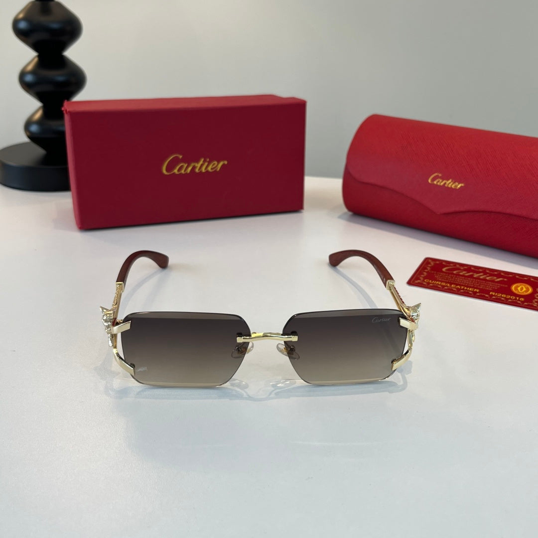 Cartier Lightweight Metal Rimless Silver Lens Sunglasses for Men & Wo - 358546 - detail image 2