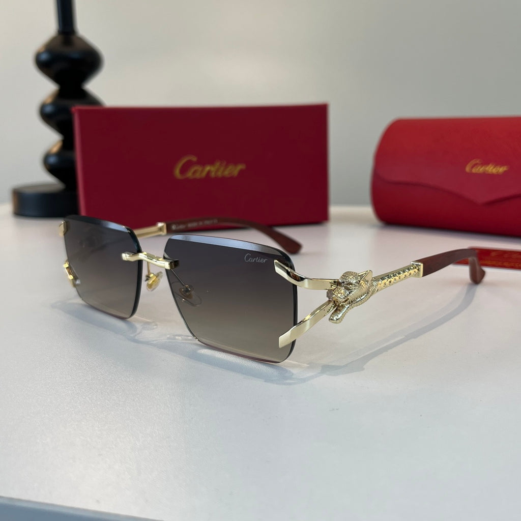Cartier Lightweight Metal Rimless Silver Lens Sunglasses for Men & Wo - 358546 - detail image 3