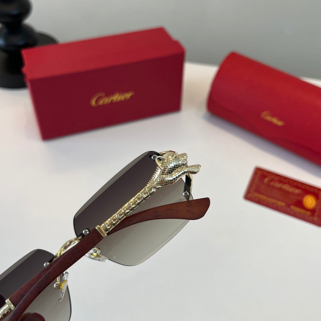 Cartier Lightweight Metal Rimless Silver Lens Sunglasses for Men & Wo - 358546 - detail image 8
