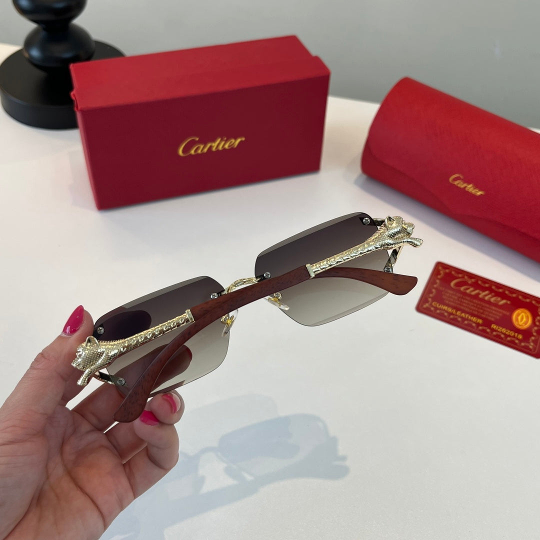 Cartier Lightweight Metal Rimless Silver Lens Sunglasses for Men & Wo - 358546 - detail image 9