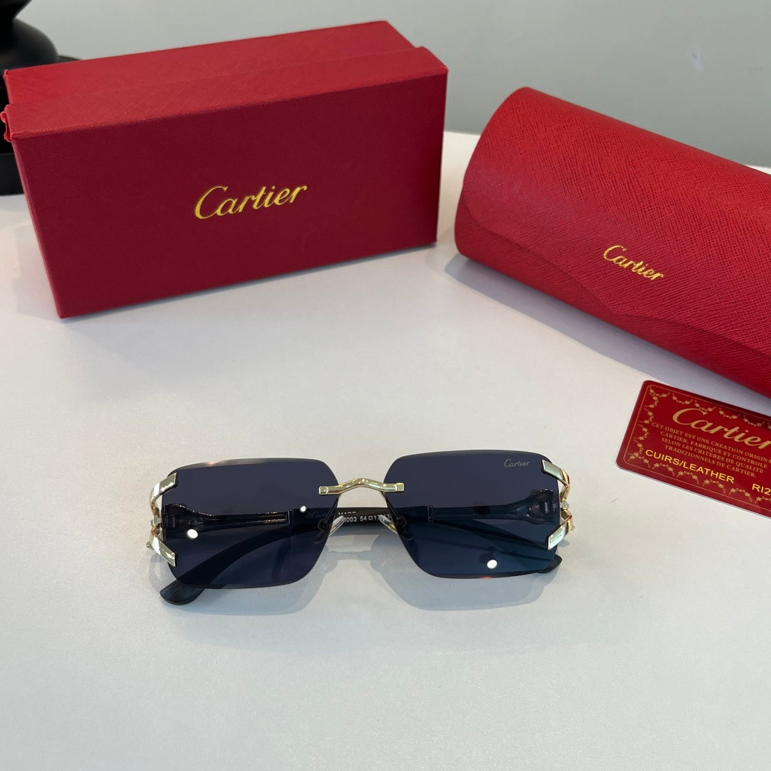 Cartier Lightweight Metal Rimless Red Lens Sunglasses for Men & Women - 358547 - detail image 5