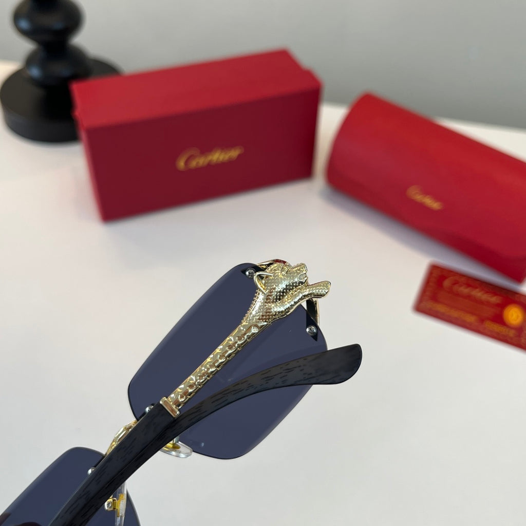 Cartier Lightweight Metal Rimless Red Lens Sunglasses for Men & Women - 358547 - detail image 7