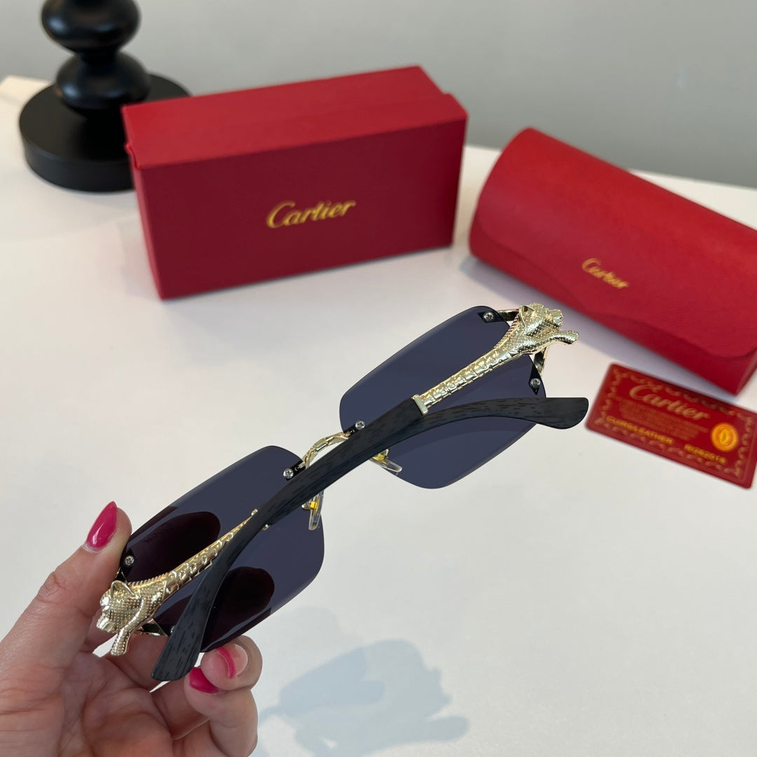 Cartier Lightweight Metal Rimless Red Lens Sunglasses for Men & Women - 358547 - detail image 8