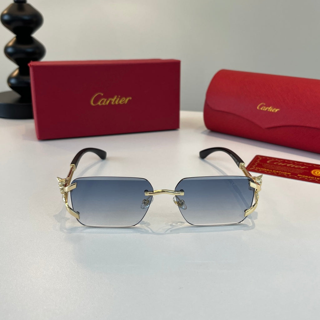 Cartier Lightweight Metal Rimless Silver Lens Sunglasses for Men & Wo - 358548 - detail image 2