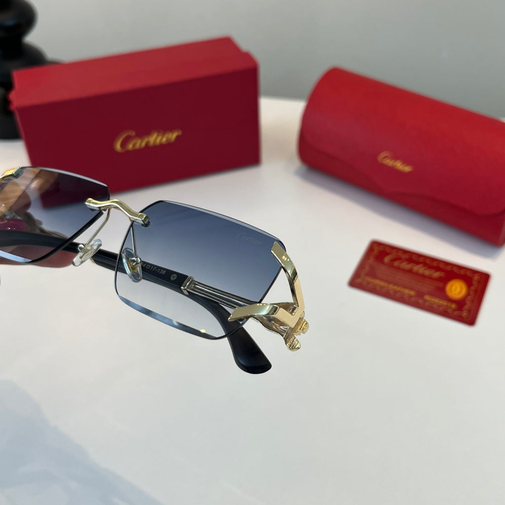 Cartier Lightweight Metal Rimless Silver Lens Sunglasses for Men & Wo - 358548 - detail image 6