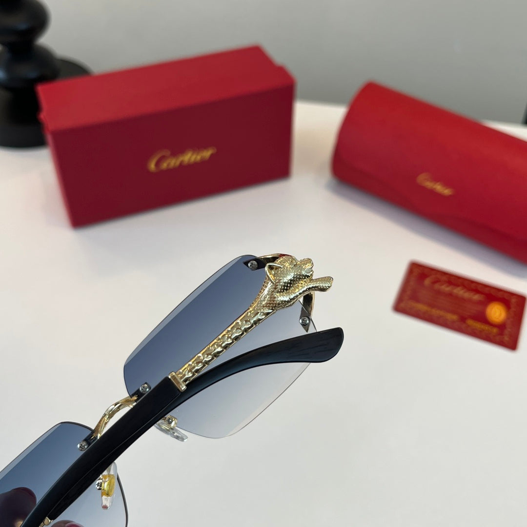 Cartier Lightweight Metal Rimless Silver Lens Sunglasses for Men & Wo - 358548 - detail image 7