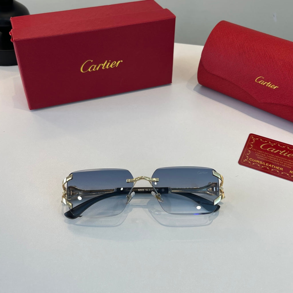 Cartier Lightweight Metal Rimless Silver Lens Sunglasses for Men & Wo - 449542 - detail image 5