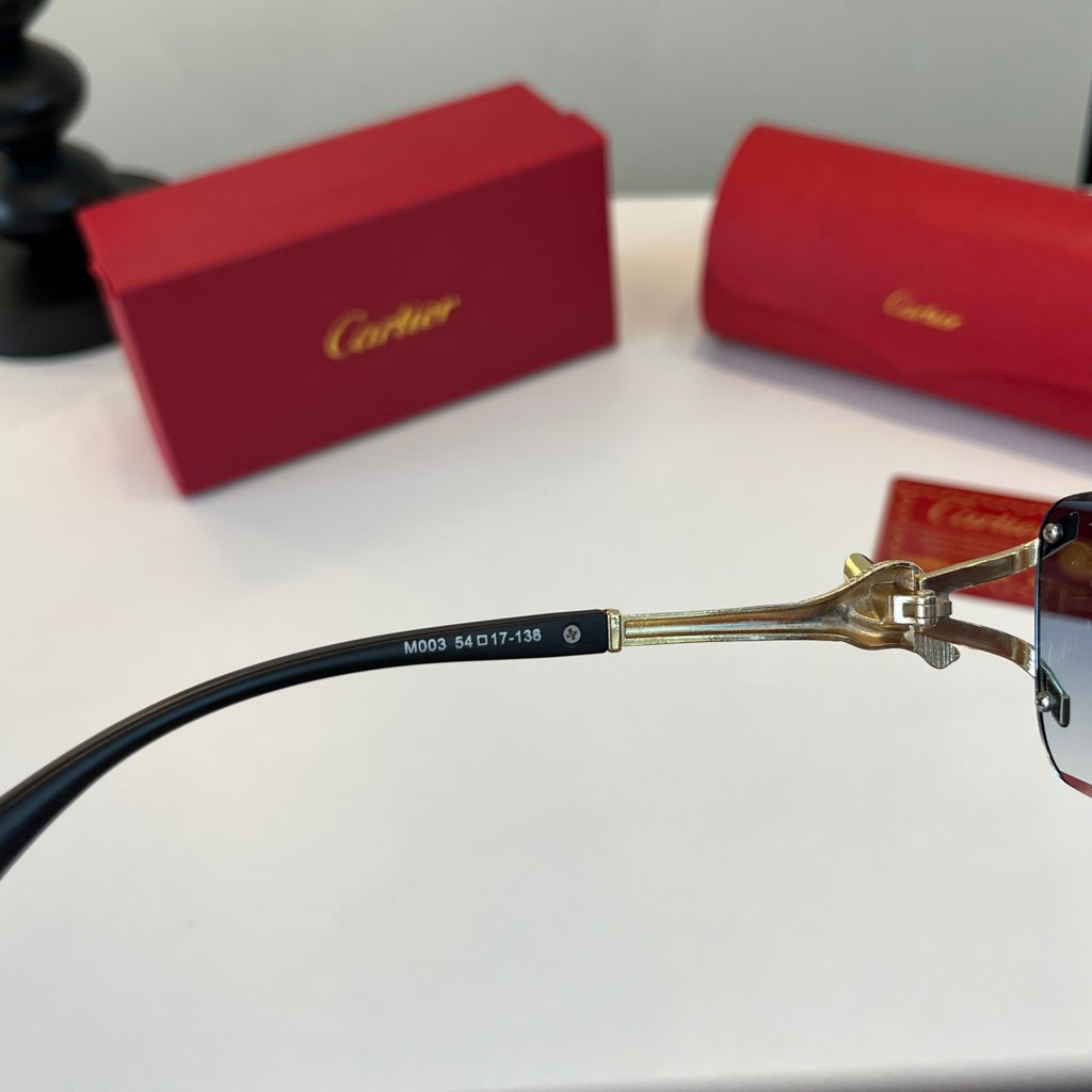 Cartier Lightweight Metal Rimless Silver Lens Sunglasses for Men & Wo - 449542 - detail image 9
