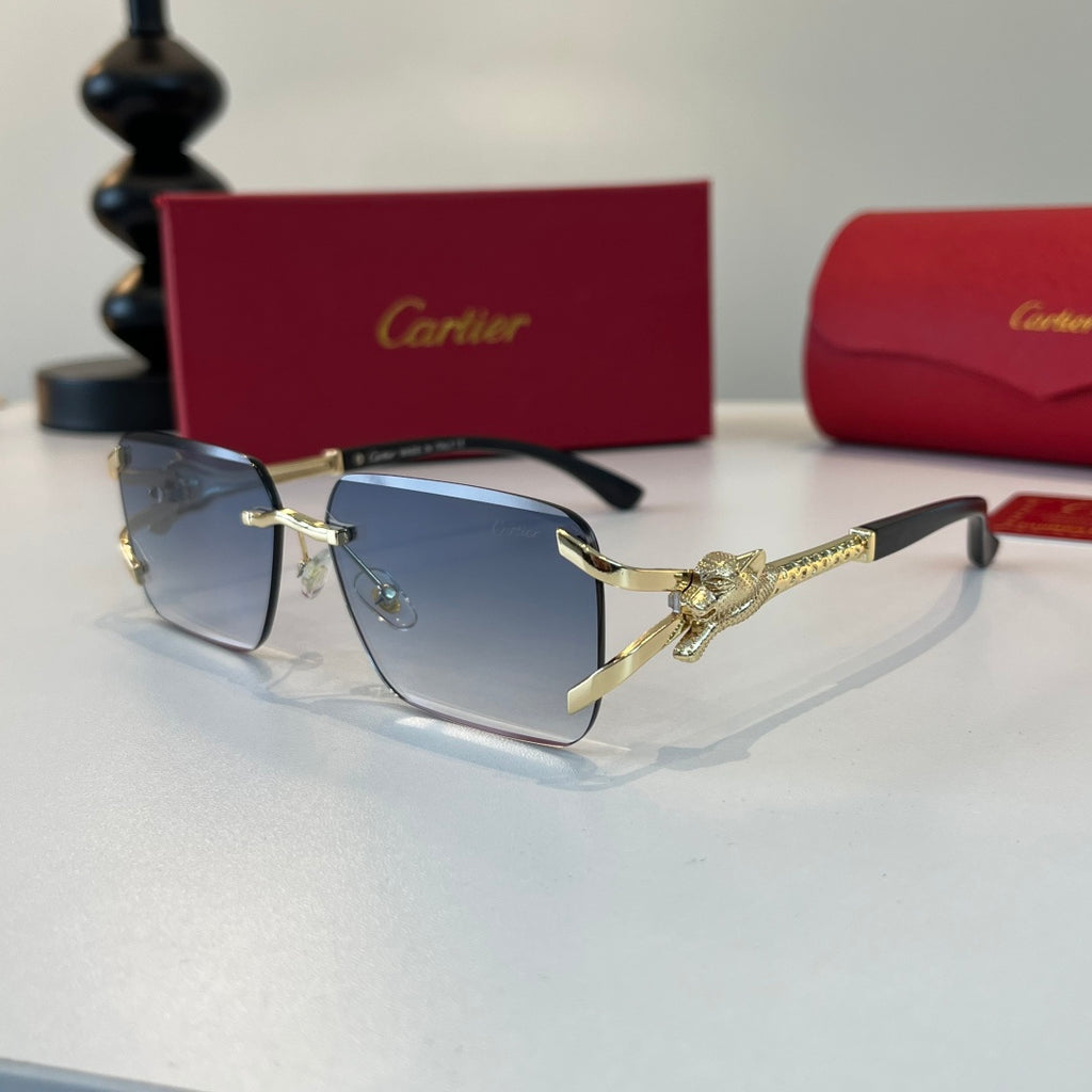 Cartier Lightweight Metal Rimless Silver Lens Sunglasses for Men & Wo - 358548 - detail image 3
