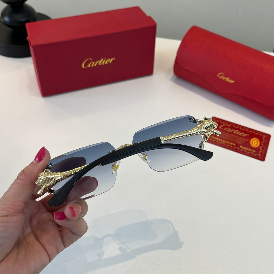 Cartier Lightweight Metal Rimless Silver Lens Sunglasses for Men & Wo - 358548 - detail image 8