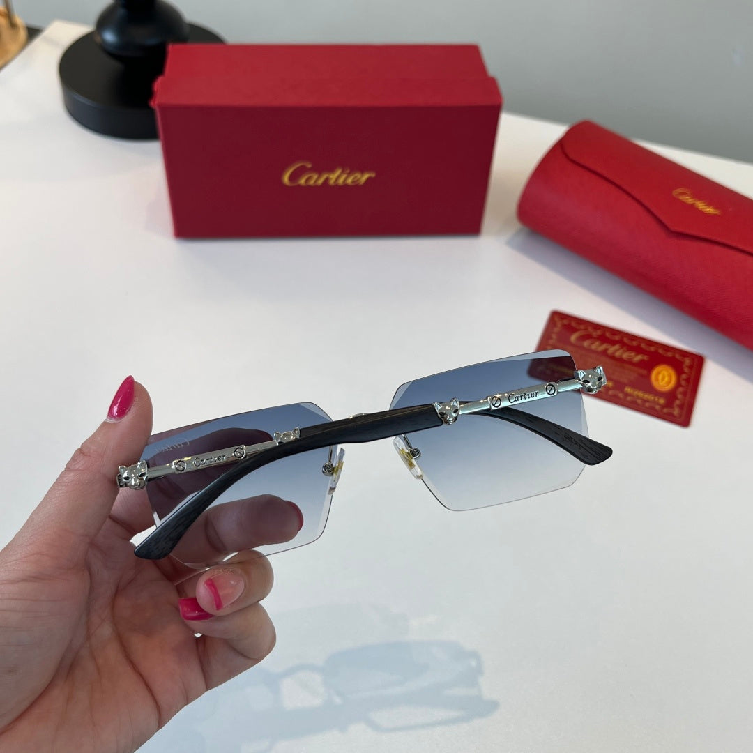 Cartier Lightweight Metal Rimless Silver Lens Sunglasses for Men & Wo - 449543 - detail image 8