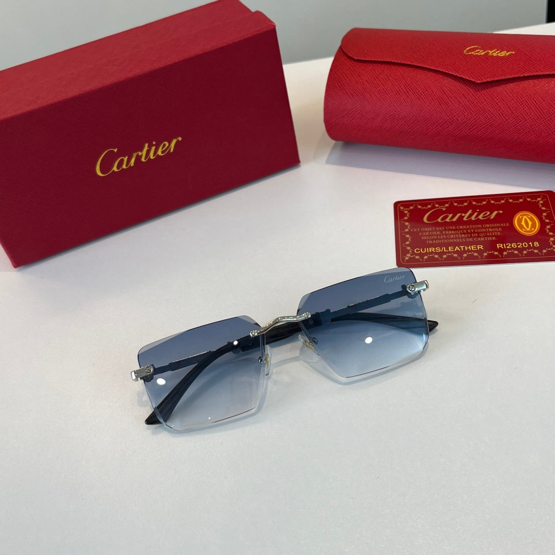 Cartier Lightweight Metal Rimless Silver Lens Sunglasses for Men & Wo - 449543 - detail image 4