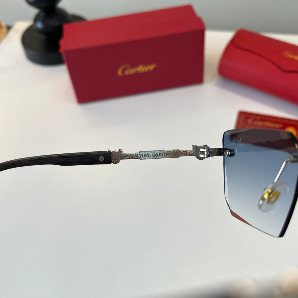 Cartier Lightweight Metal Rimless Silver Lens Sunglasses for Men & Wo - 449543 - detail image 9