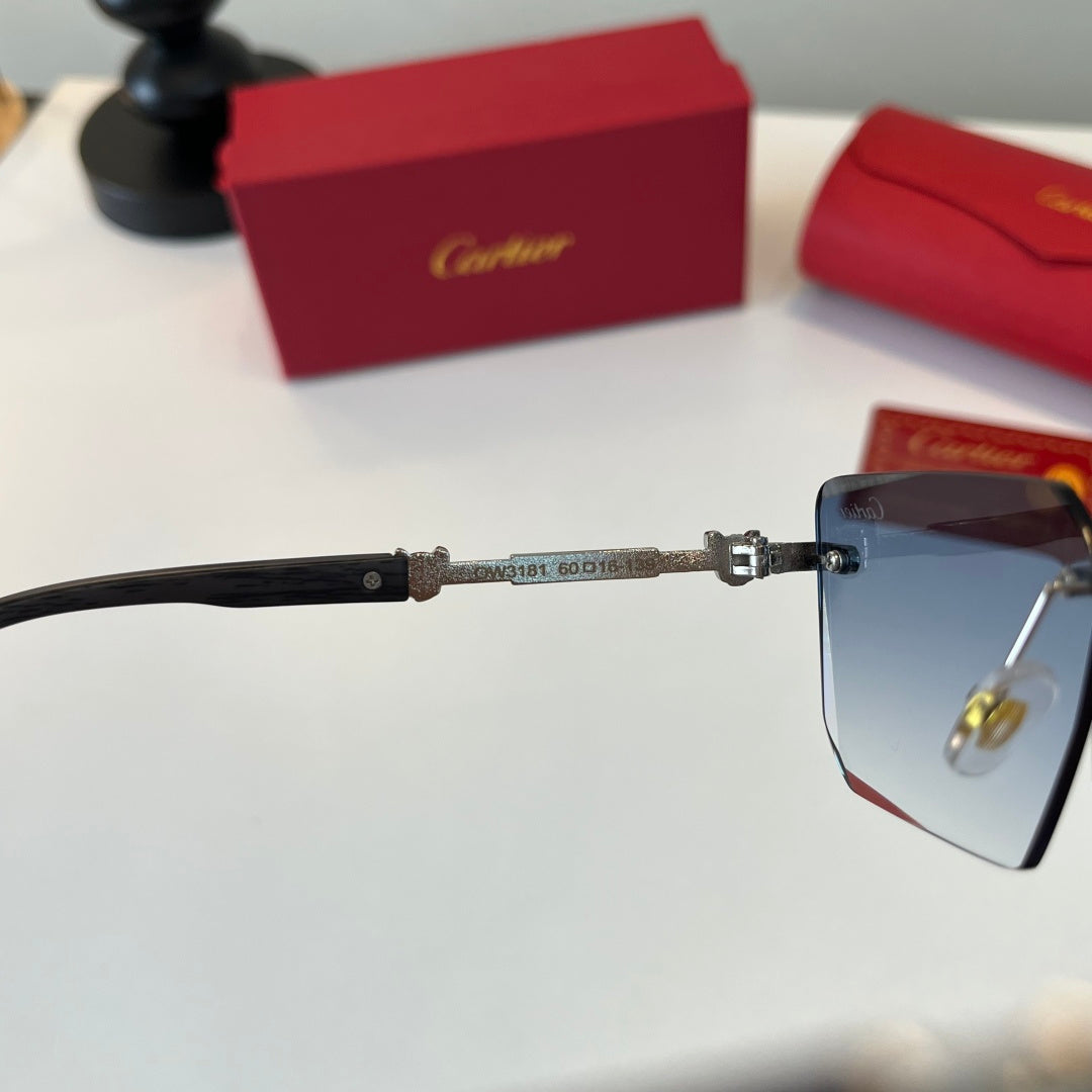 Cartier Lightweight Metal Rimless Silver Lens Sunglasses for Men & Wo - 449543 - detail image 9