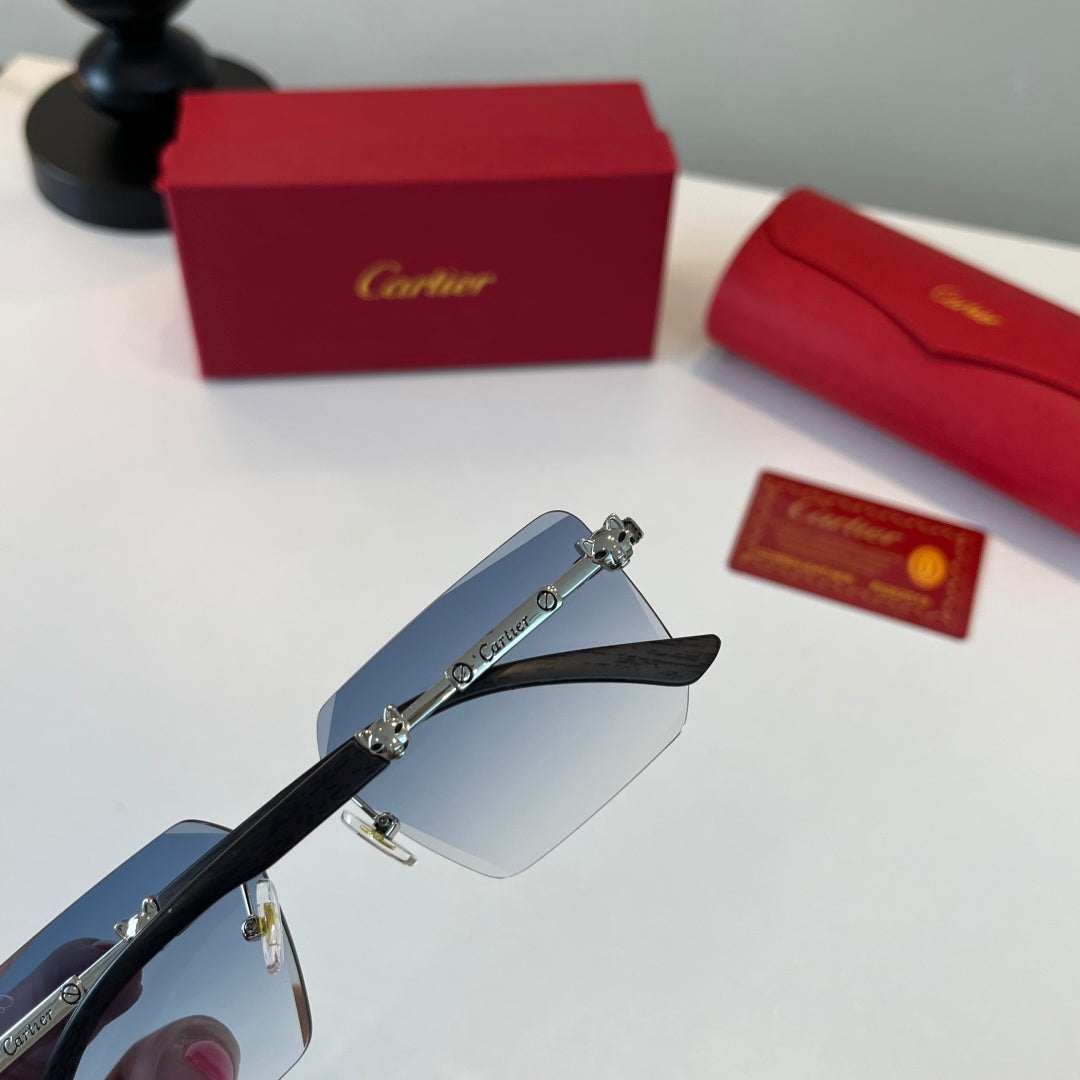 Cartier Lightweight Metal Rimless Silver Lens Sunglasses for Men & Wo - 449543 - detail image 7