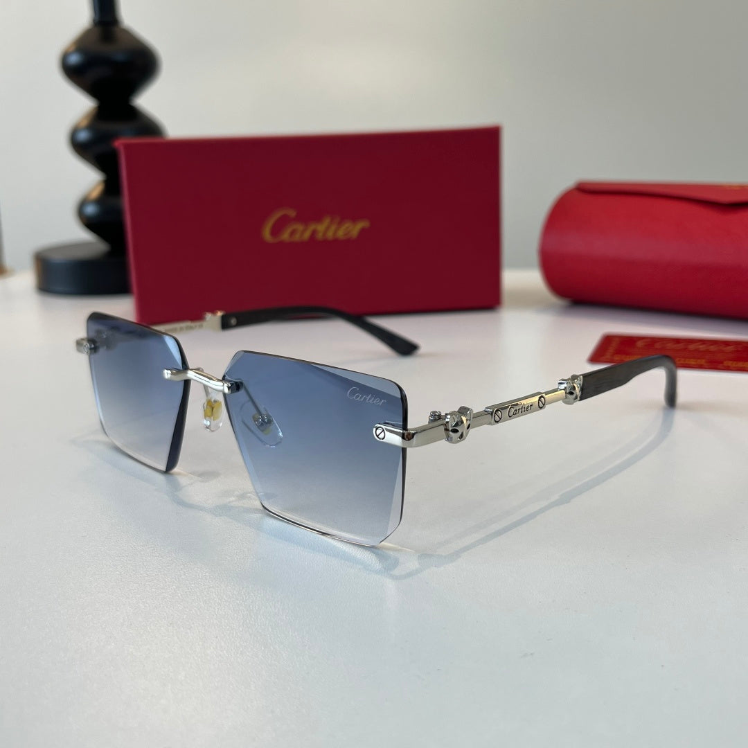 Cartier Lightweight Metal Rimless Silver Lens Sunglasses for Men & Wo - 449543 - detail image 3