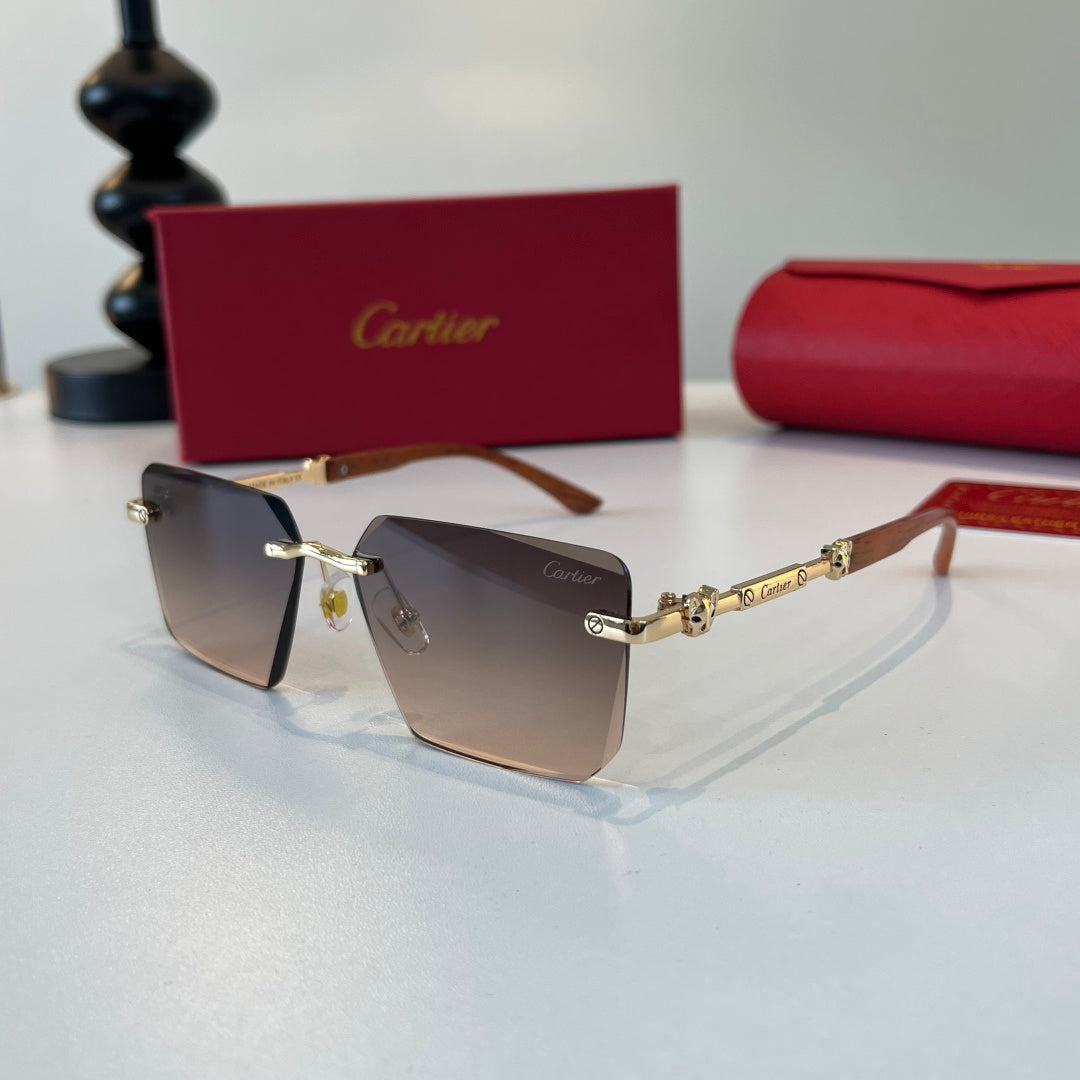 Cartier Lightweight Metal Rimless Silver Lens Sunglasses for Men & Wo - 449544 - detail image 3