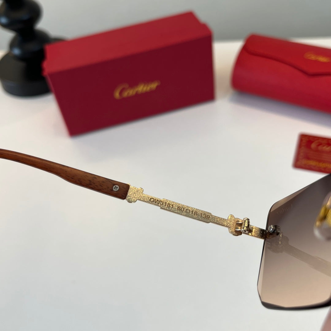 Cartier Lightweight Metal Rimless Silver Lens Sunglasses for Men & Wo - 449544 - detail image 8