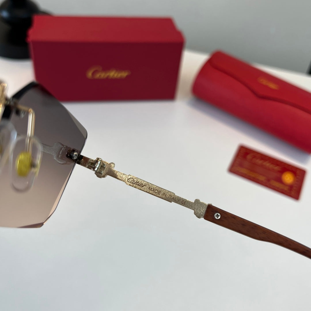 Cartier Lightweight Metal Rimless Silver Lens Sunglasses for Men & Wo - 449544 - detail image 9