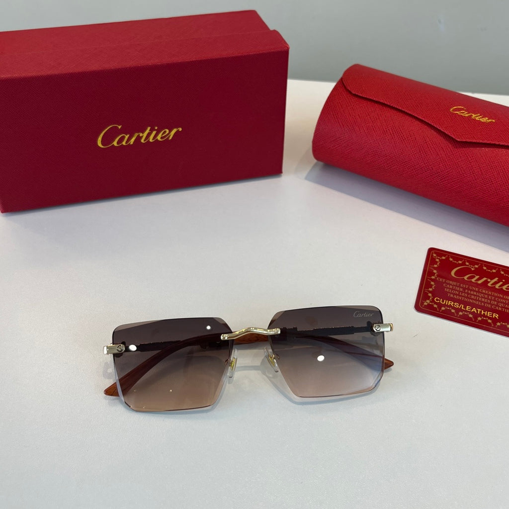 Cartier Lightweight Metal Rimless Silver Lens Sunglasses for Men & Wo - 487385 - detail image 4