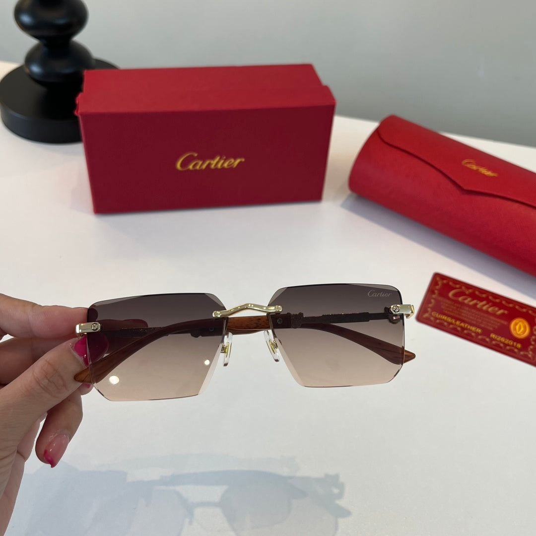 Cartier Lightweight Metal Rimless Silver Lens Sunglasses for Men & Wo - 487385 - detail image 5