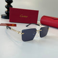 Cartier Lightweight Metal Rimless Blue Lens Sunglasses for Men & Wome - 487386
