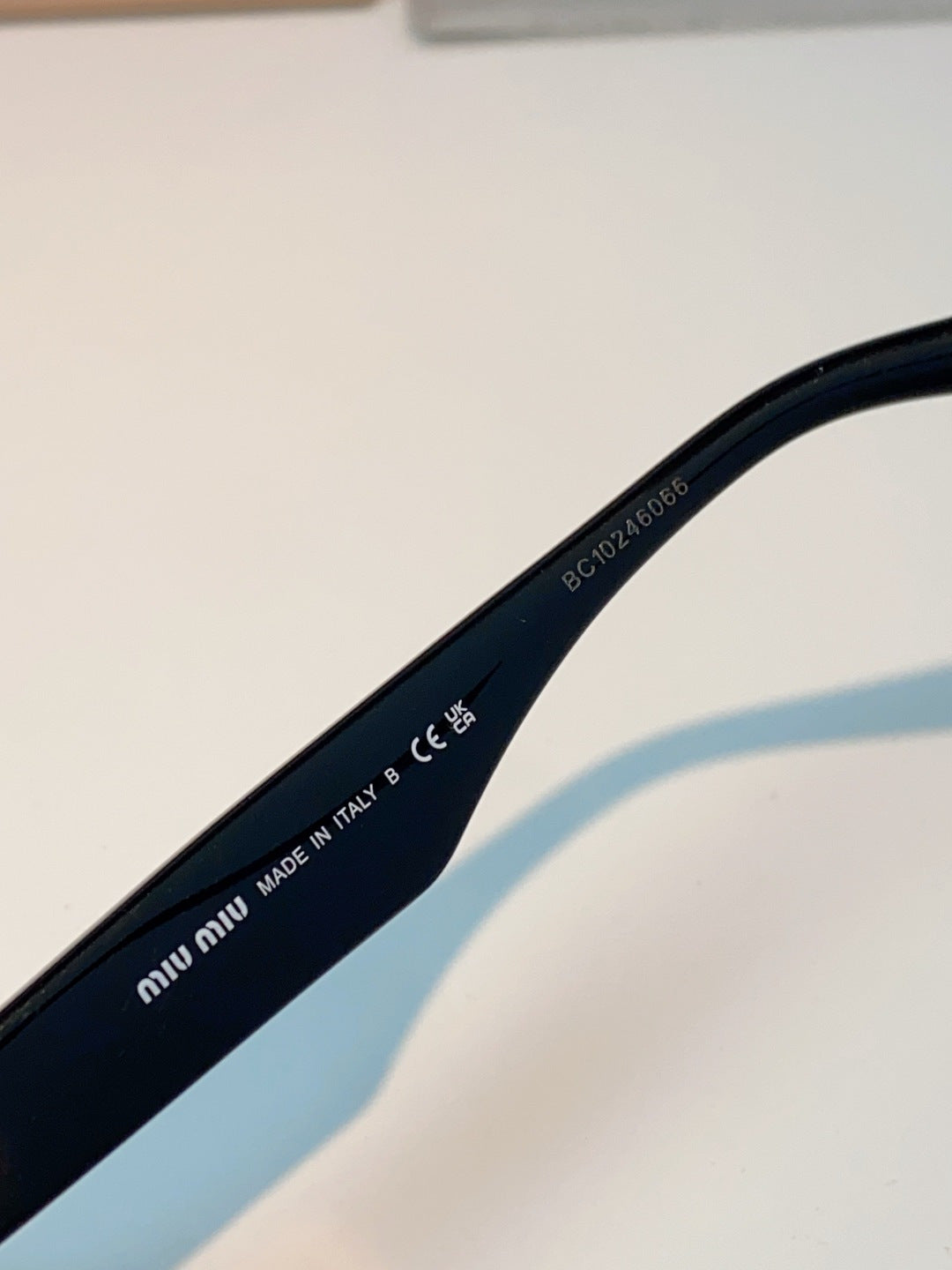 Miu Miu VMU02V Blue-Light Acetate Cat-Eye Black Lens Sunglasses - detail image 9