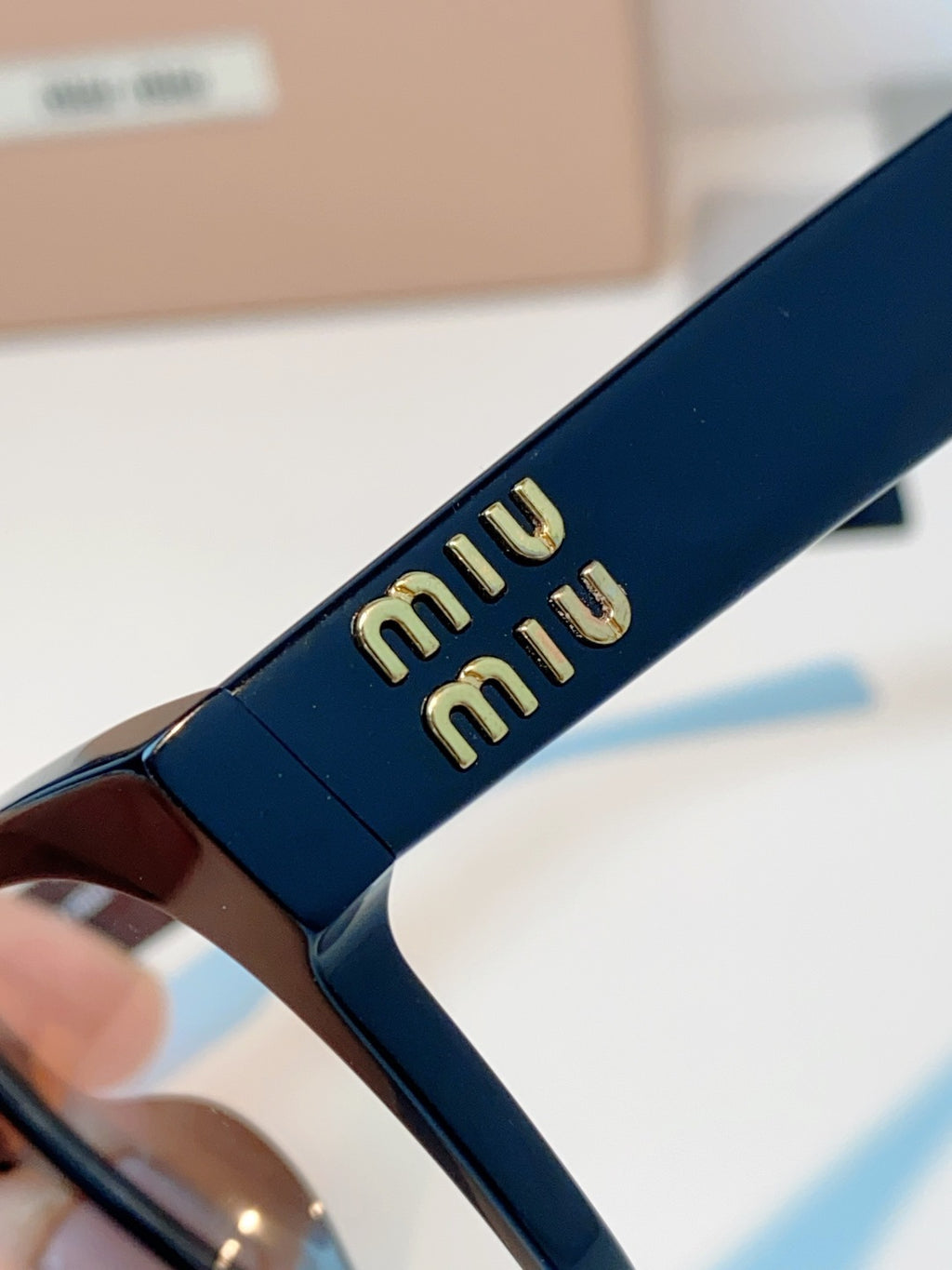 Miu Miu VMU02V Blue-Light Acetate Cat-Eye Black Lens Sunglasses - detail image 8