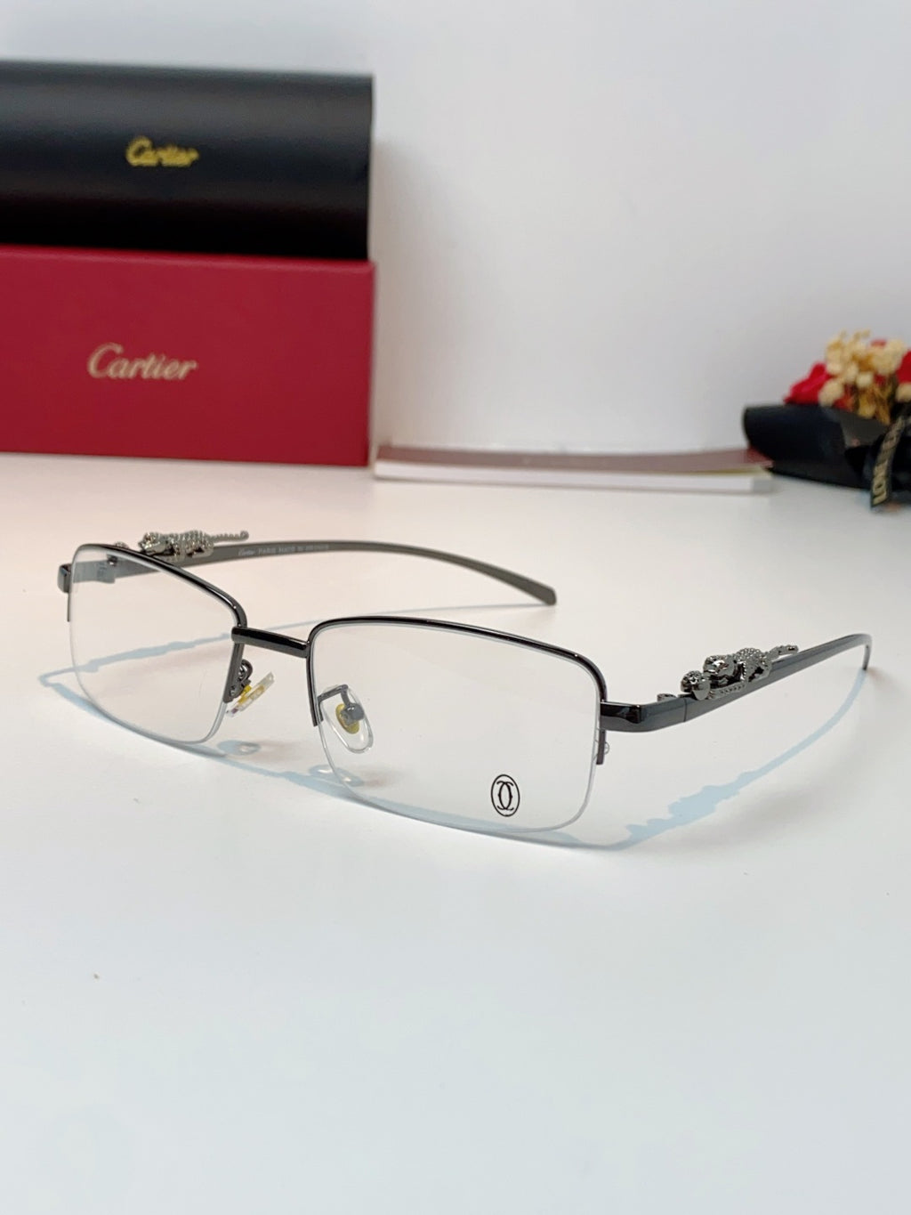 Cartier Square Silver Lens Sunglasses for Men & Women - 358527