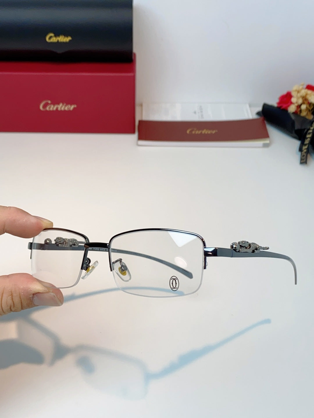 Cartier Square Silver Lens Sunglasses for Men & Women - 358527 - detail image 6