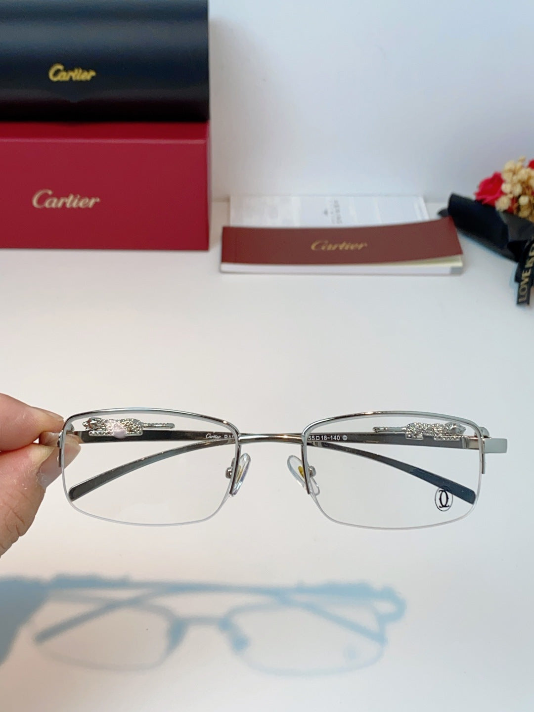 Cartier Square Silver Lens Sunglasses for Men & Women - 358528 - detail image 4