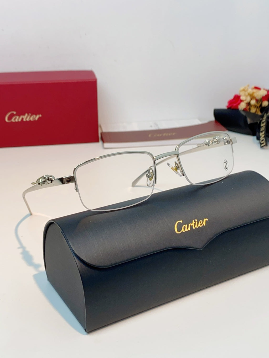 Cartier Square Silver Lens Sunglasses for Men & Women - 358528 - detail image 10
