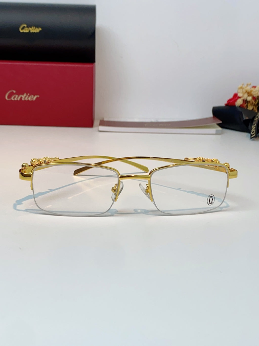 Cartier Square Orange Lens Sunglasses for Men & Women - 358529 - detail image 2