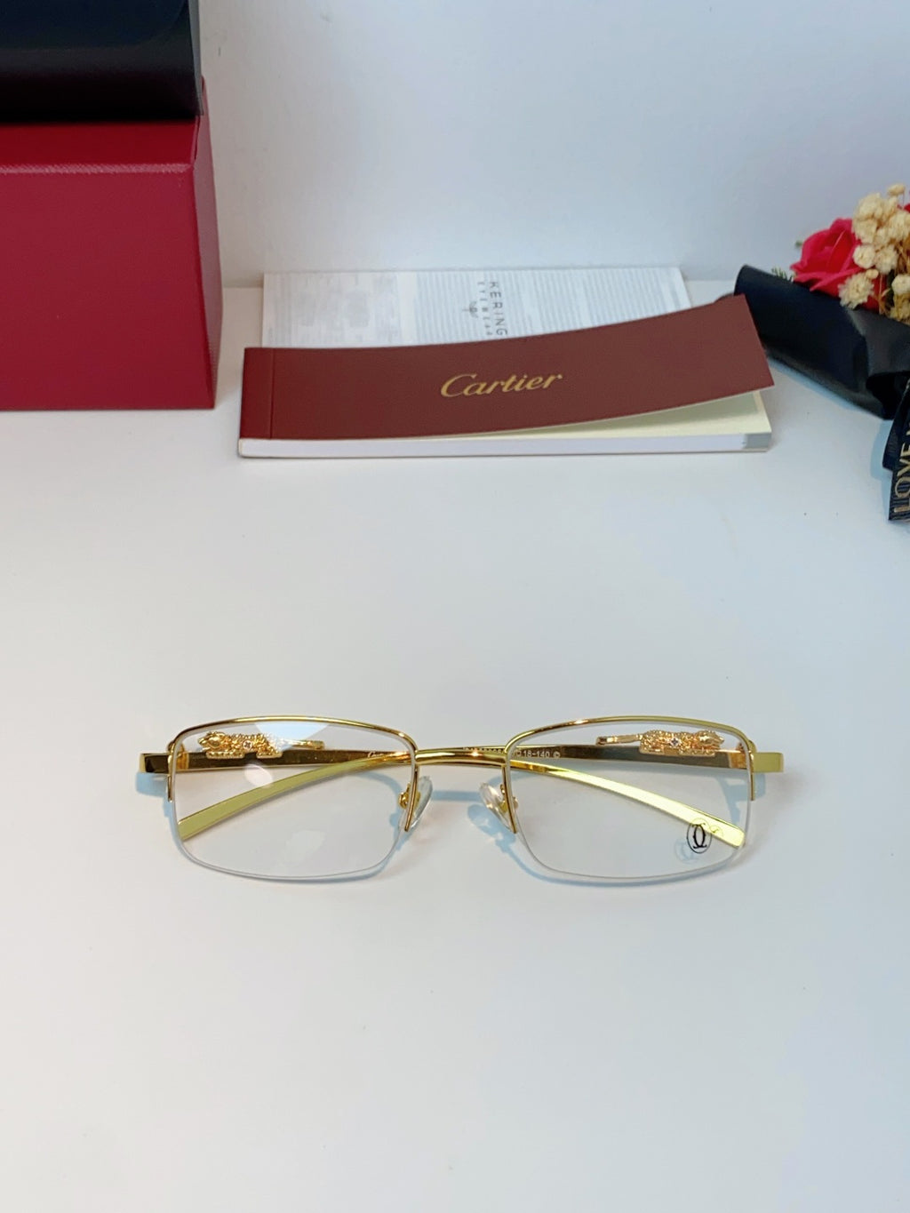 Cartier Square Orange Lens Sunglasses for Men & Women - 358529 - detail image 9