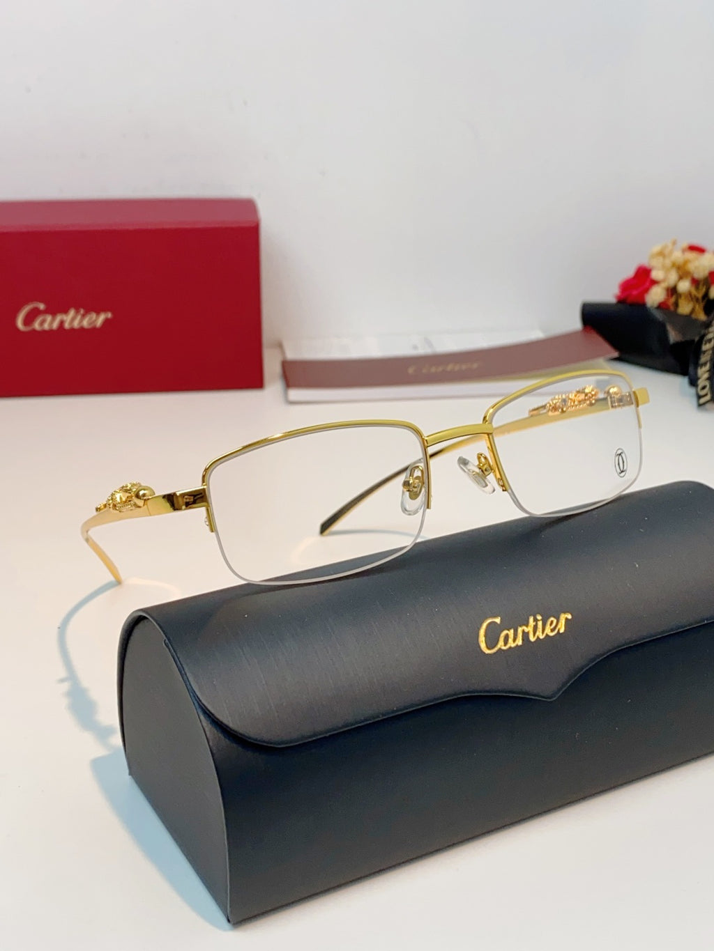 Cartier Square Orange Lens Sunglasses for Men & Women - 358529 - detail image 10
