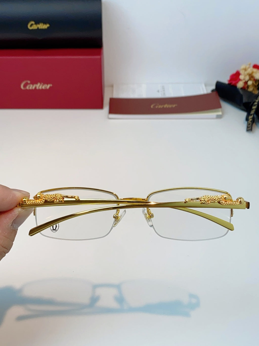Cartier Square Orange Lens Sunglasses for Men & Women - 358529 - detail image 5