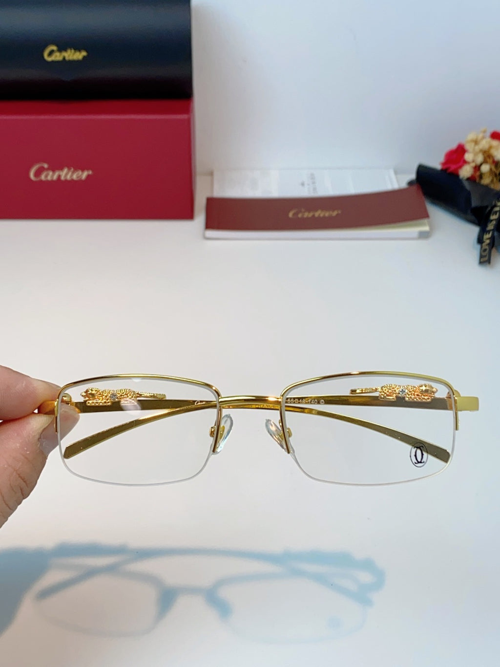 Cartier Square Orange Lens Sunglasses for Men & Women - 358529 - detail image 4