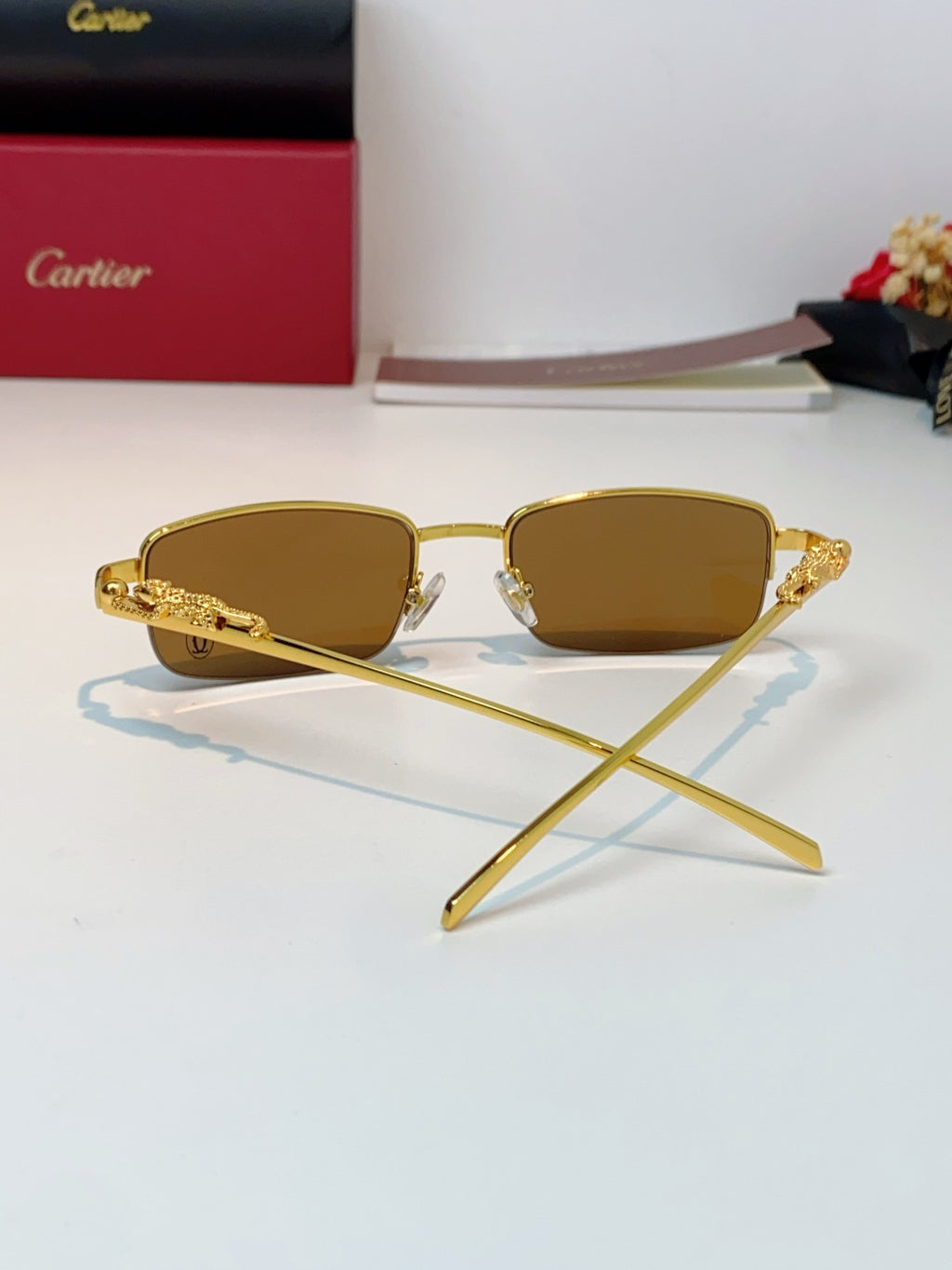 Cartier Square Brown Lens Sunglasses for Men & Women - 358530 - detail image 3