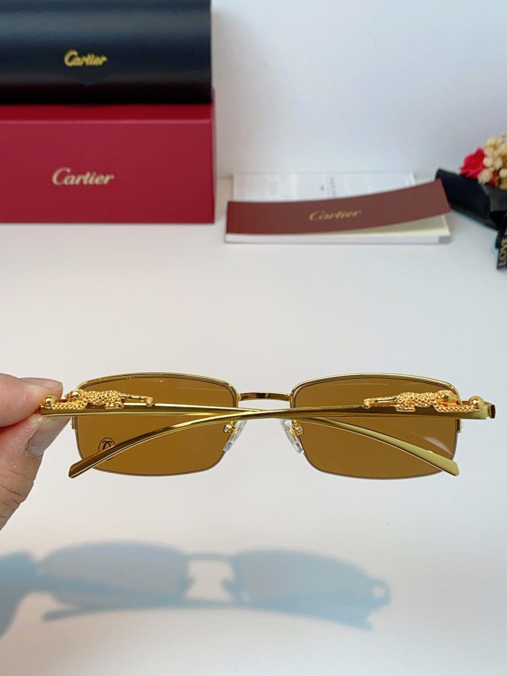 Cartier Square Brown Lens Sunglasses for Men & Women - 358530 - detail image 5